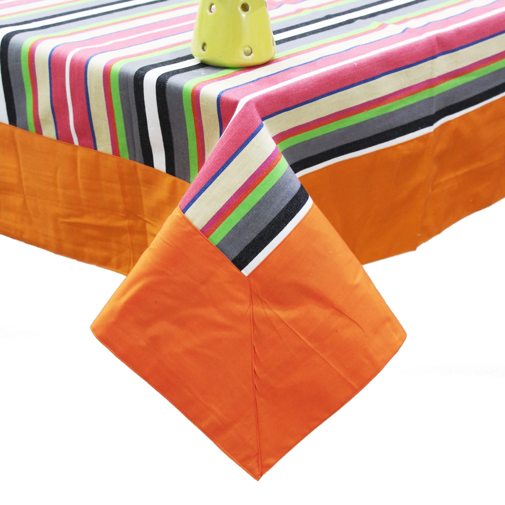Alpha Multicolor Woven Cotton Stripes Table Cover(1 Pc) online in India