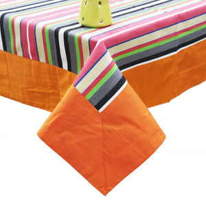 Alpha Multicolor Woven Cotton Stripes Table Cover(1 Pc) online in India