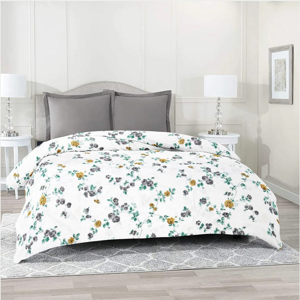Comfy 250 TC Grey Floral Print Cotton Duvet Cover online in India 