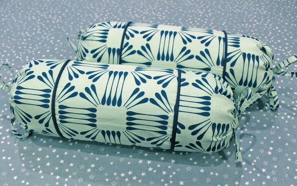 MELANGE 100% Cotton Baby Bolster Cover (with Bolster Insert), Green