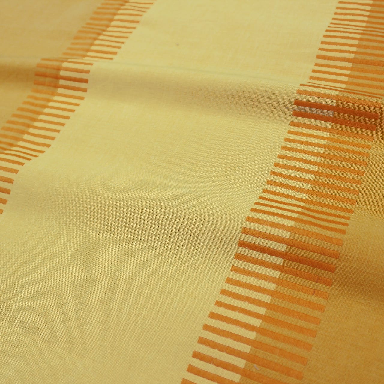 Alpha Yellow Woven Cotton Plain Table Cover (1 Pc) online in India