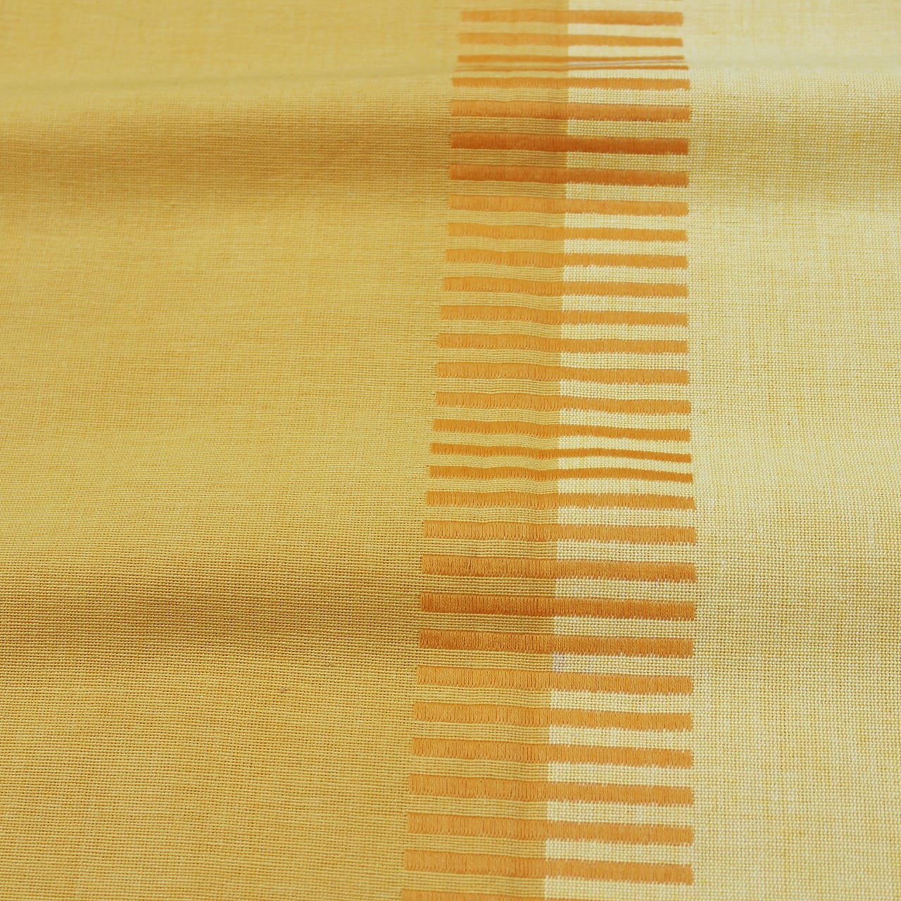 Alpha Yellow Woven Cotton Plain Table Cover (1 Pc) online in India