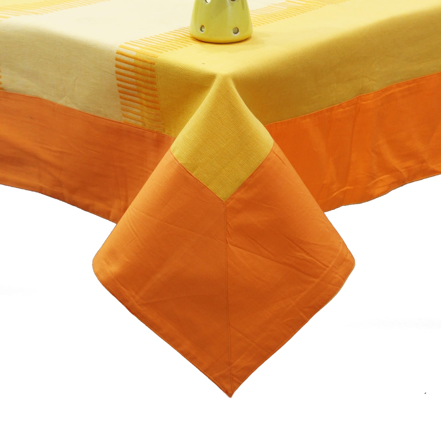 Alpha Yellow Woven Cotton Plain Table Cover (1 Pc) online in India