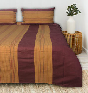 ALPHA Woven Handloom 100% Cotton bed cover with matching pillow covers
