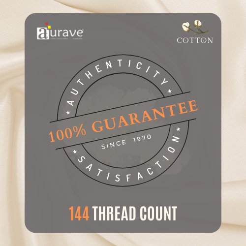 Aurave cotton bedsheet badge, 100% guarantee, 144 thread count