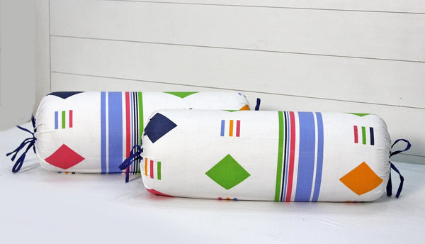 Multicolor Funky Printed Cotton Bolster Cover Set 2pcs online