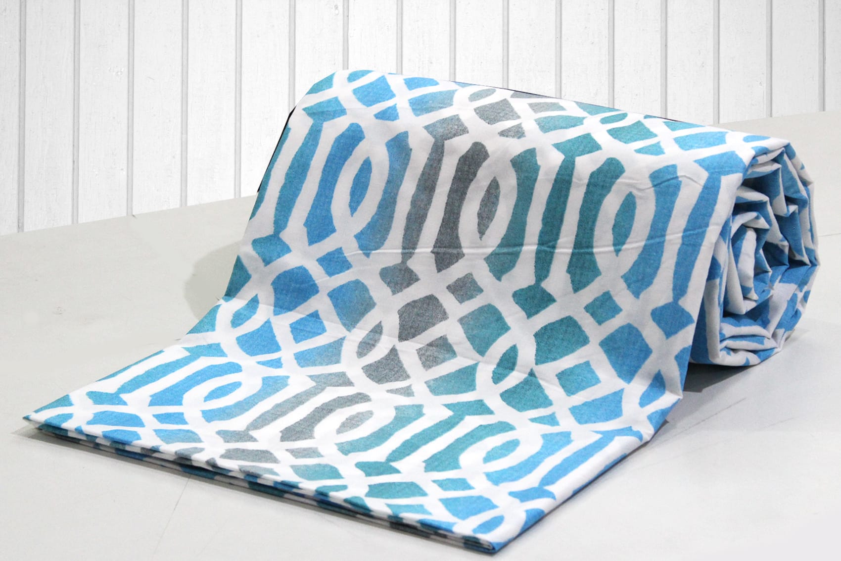 Stylish Aqua Multicolor Abstract Printed Cotton Duvet Cover Online In India