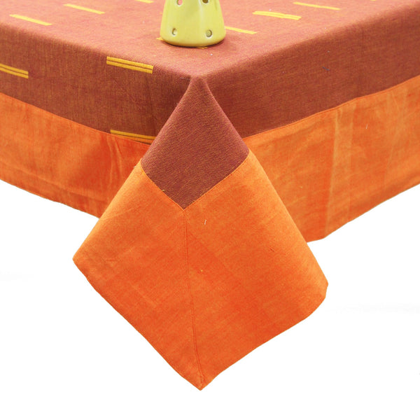 Alpha Rust Woven Cotton Plain Table Cover(1 Pc) online in India