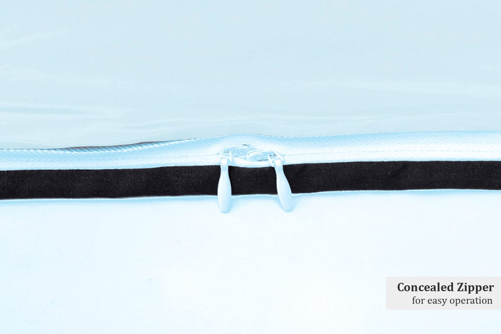 Soft Plain 210 Mercerised Cotton Duvet Cover In Navy Blue & Sky Blue Online At Best Prices
