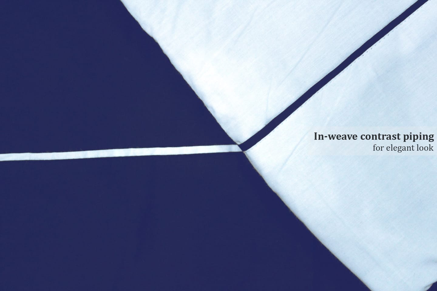 Soft Plain 210 Mercerised Cotton Duvet Cover In Navy Blue & Sky Blue Online At Best Prices