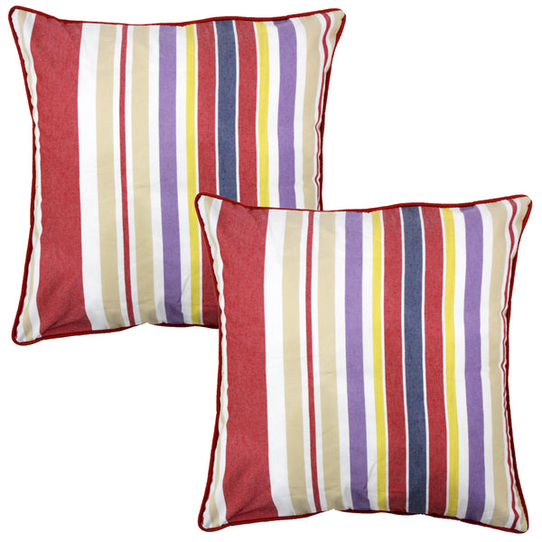 Quartz Printed Stripes Cotton Cushion Cover - Multicolor