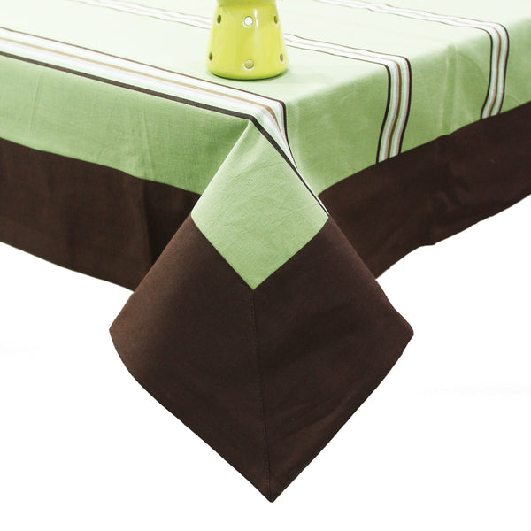 Alpha Green Woven Cotton Stripes Table Cover(1 Pc) online in India