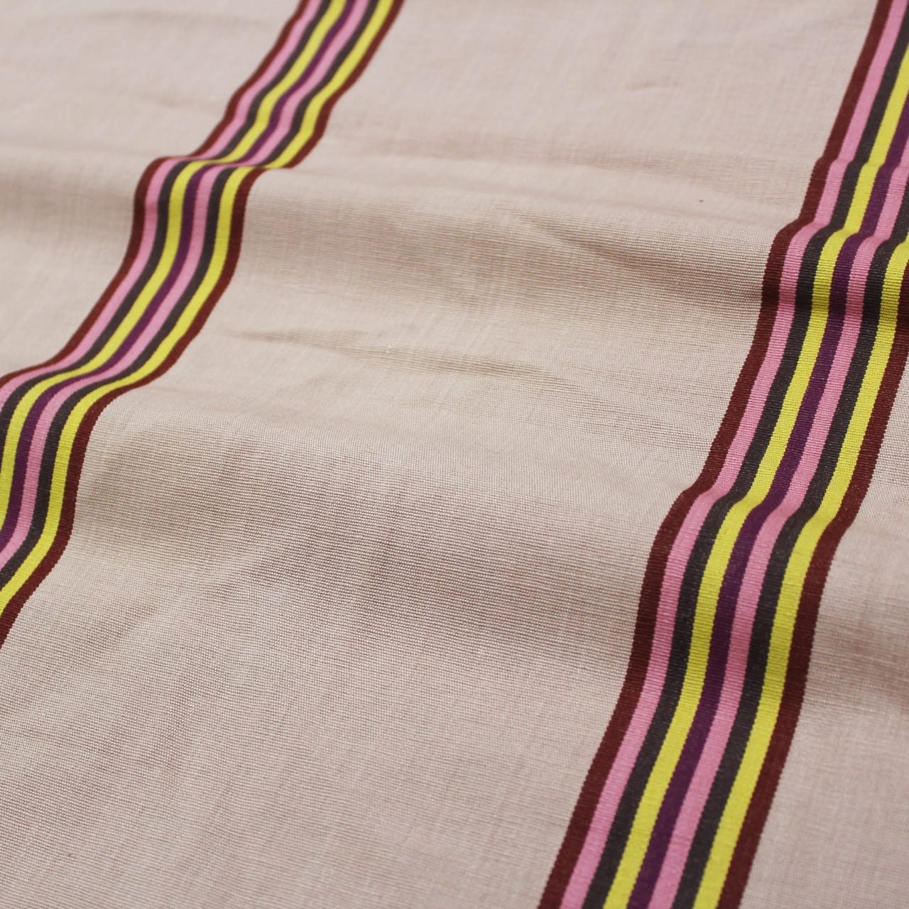 ALPHA Woven Cotton Stripes 1 Pc Table Cover - ROSE