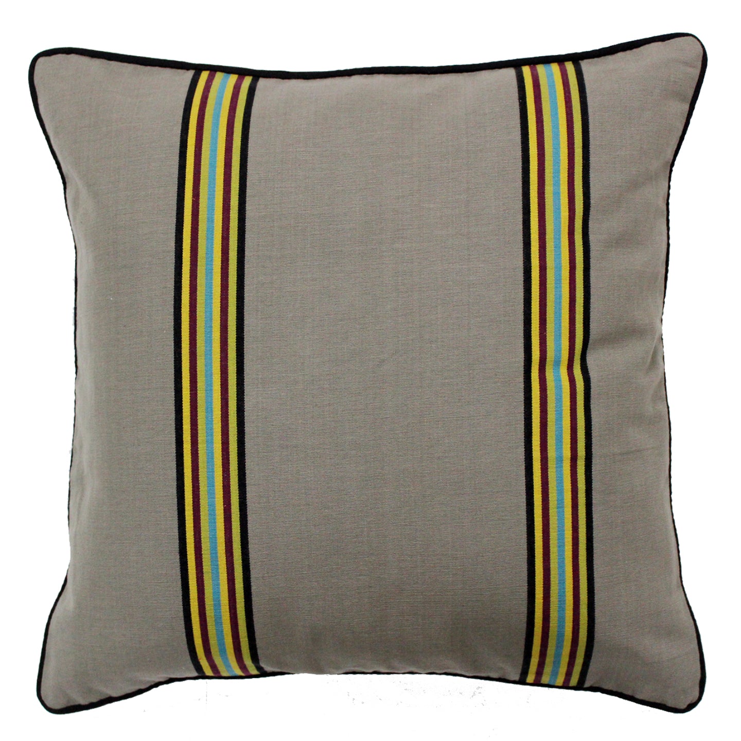 ALPHA Woven Cotton Stripes 2 Pcs Cushion Cover set - Grey
