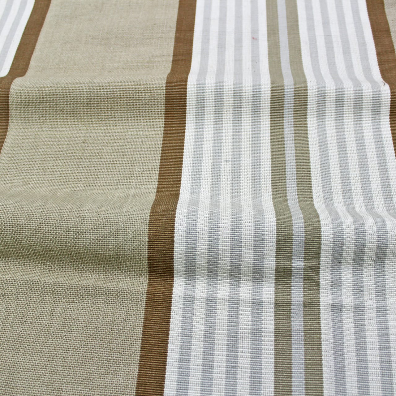Alpha Khaki Woven Cotton Stripes Table Cover(1 Pc) online in India