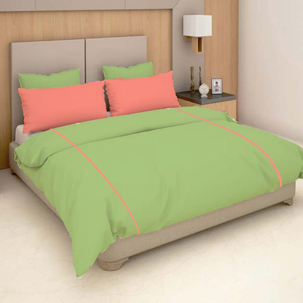 Soft Plain 210 TC Cotton Designer Bedsheet In Light Green At Best Prices 
