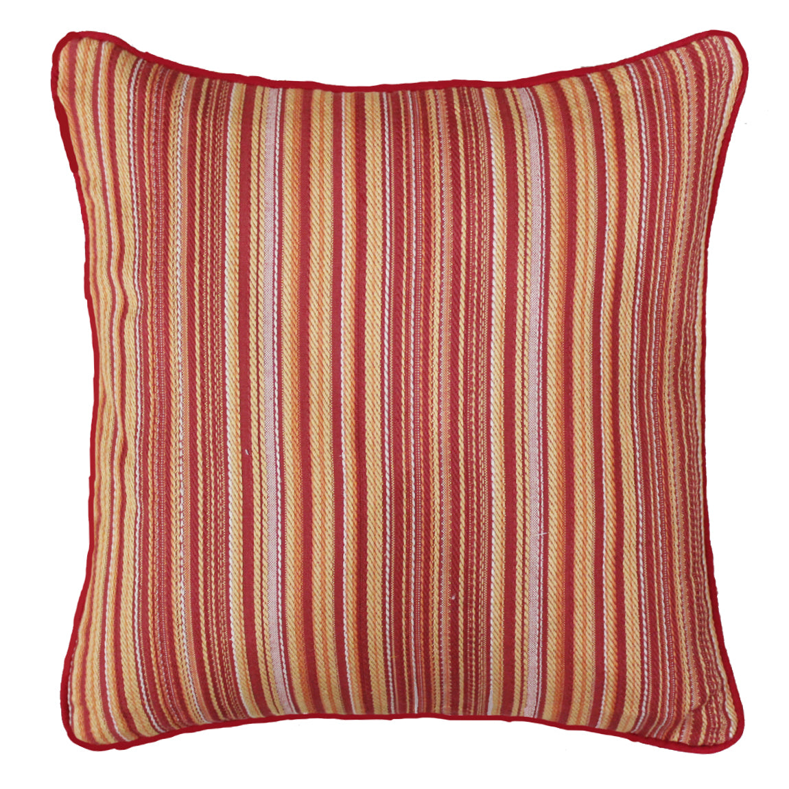 ALPHA Woven Cotton Stripes 2 Pcs Cushion Cover set - Maroon