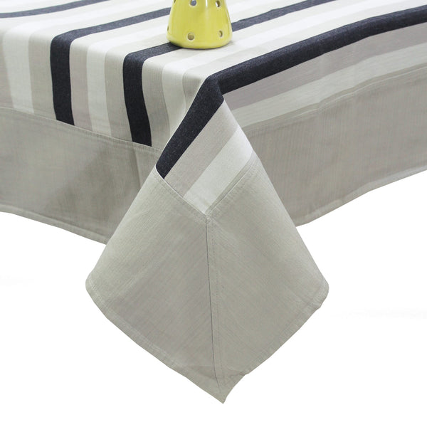 ALPHA Woven Cotton Stripes 1 Pc Table Cover -  Sliver