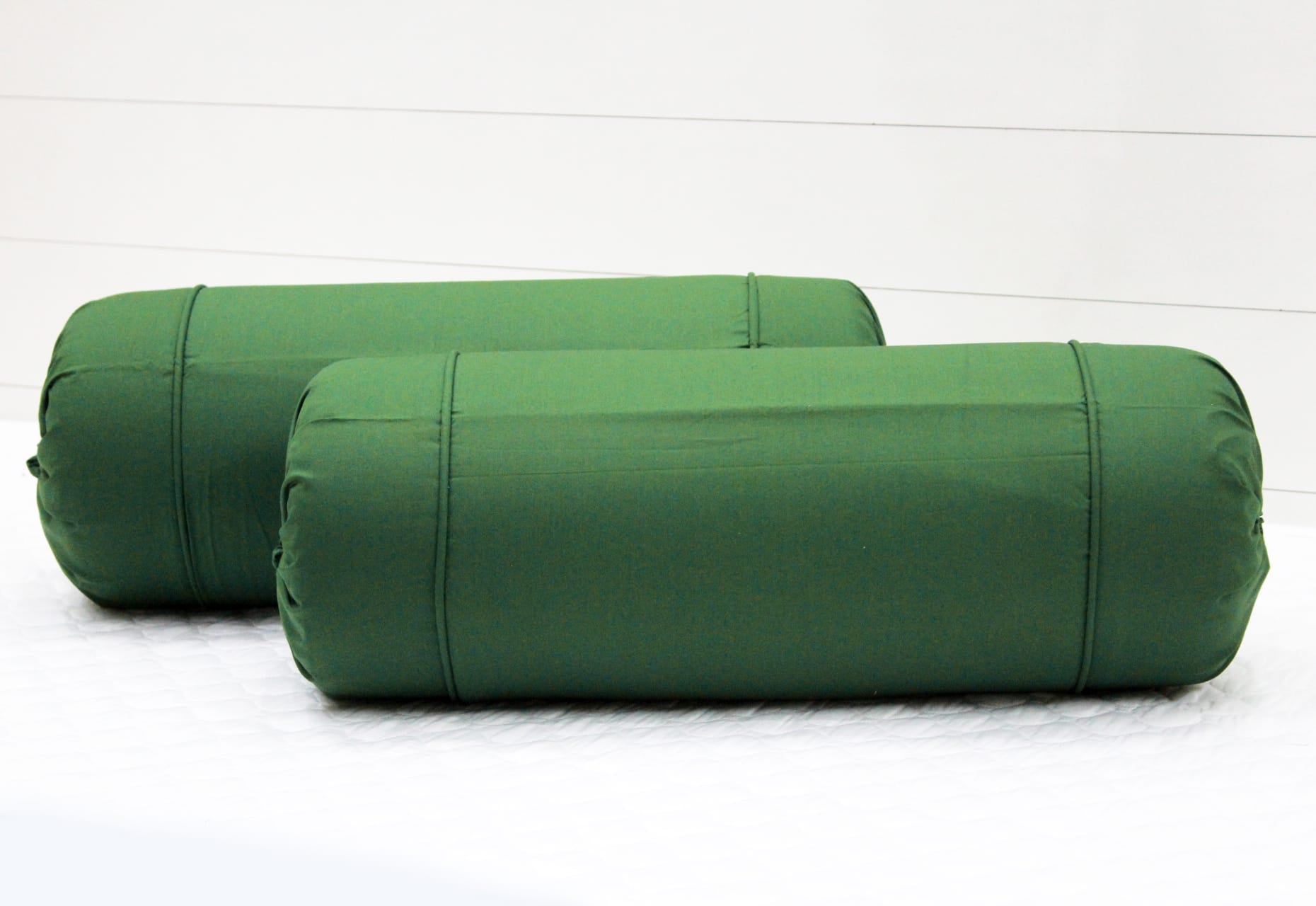 Comfortable Plain Cotton Bolster Cover Set 2pcs in Bottle Green online