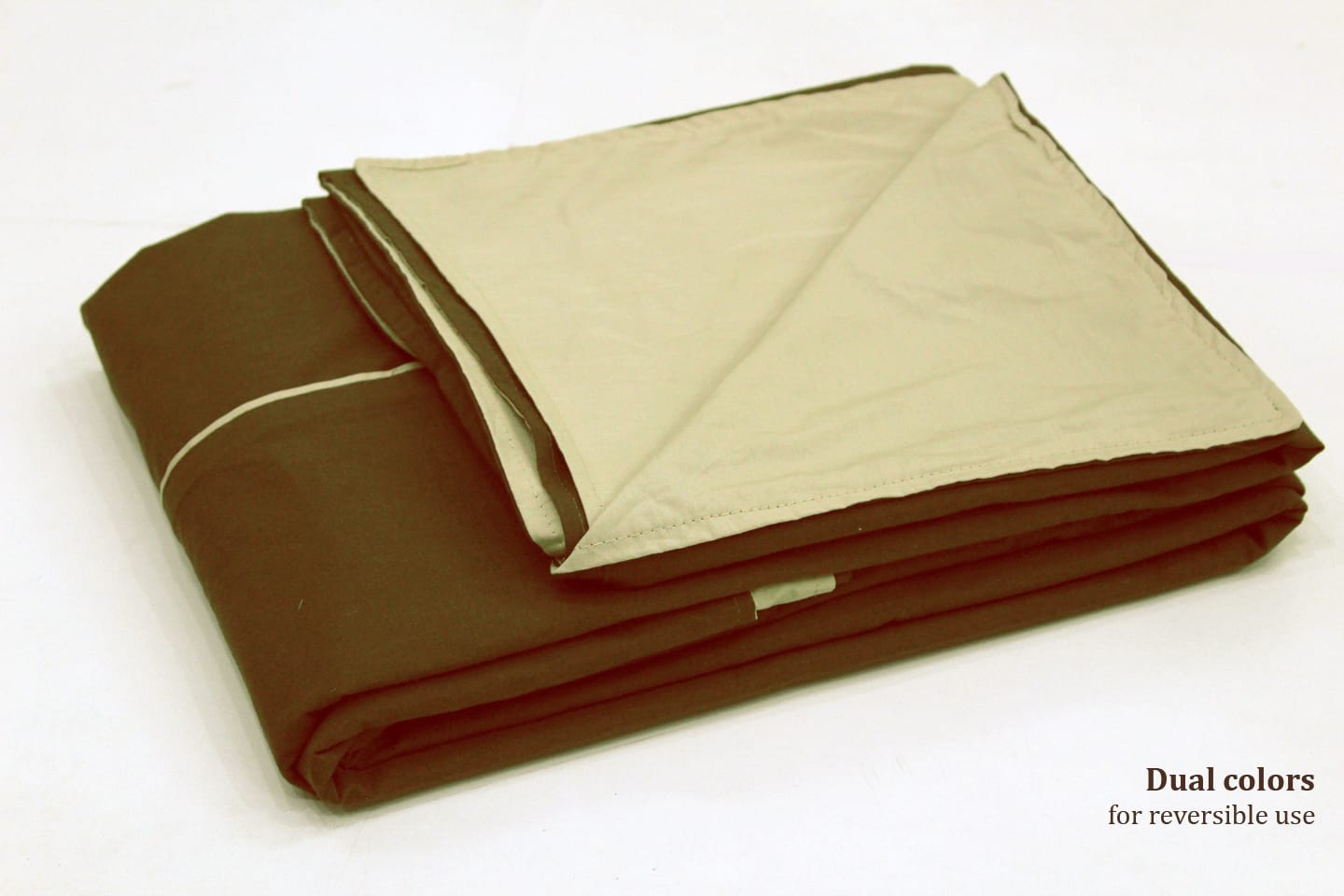 Soft Plain 210 Mercerised Cotton Duvet Cover In Brown & Beige Online At Best Prices