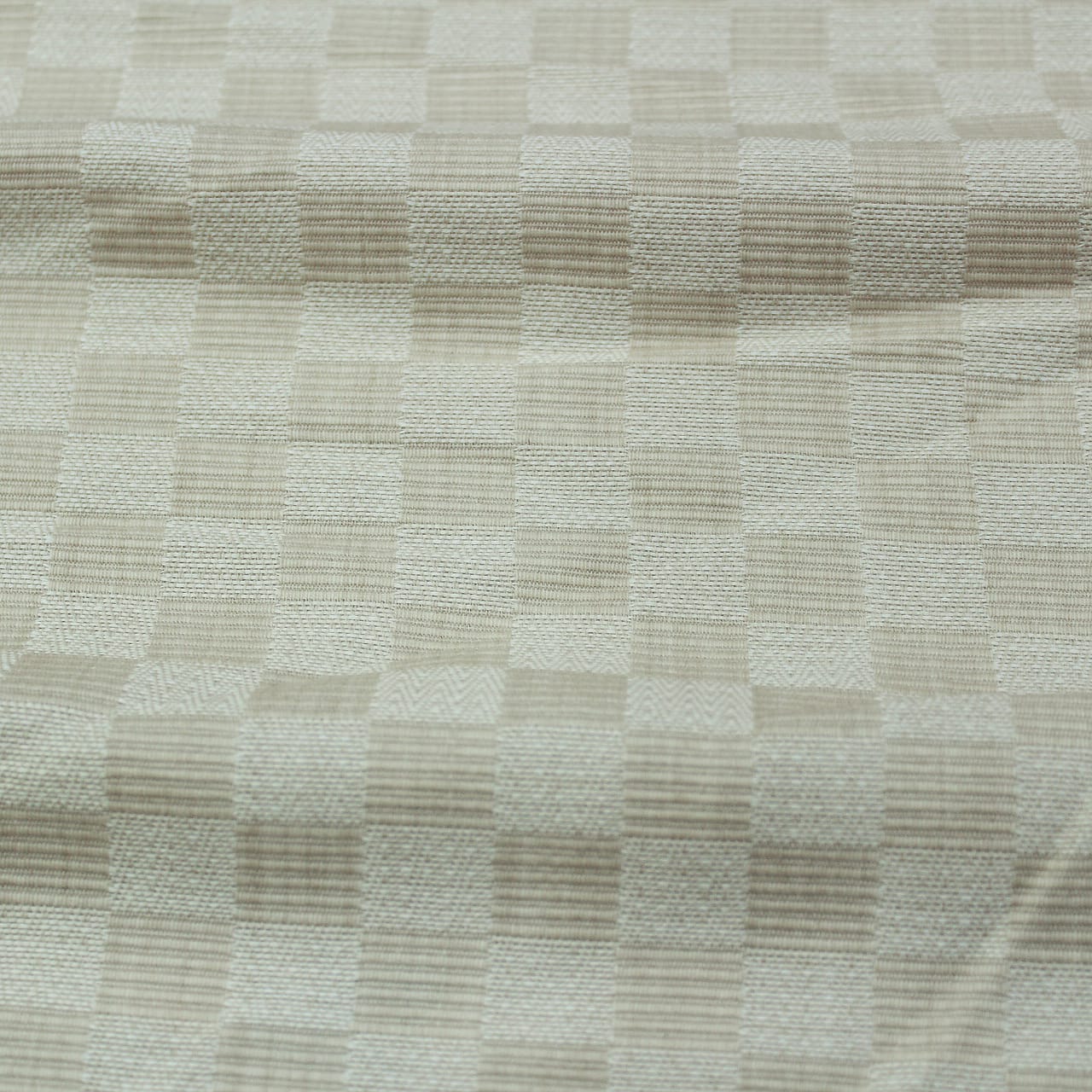 Alpha Beige Woven Cotton Check Table Cover(1 Pc) online in India