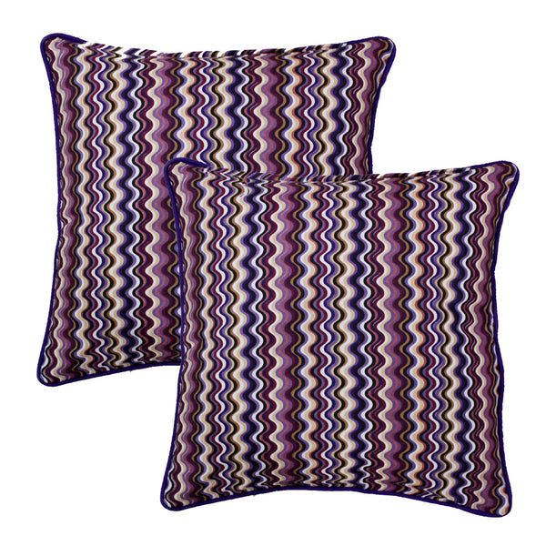 Quartz Printed Abstract Cotton Cushion Cover - Purple