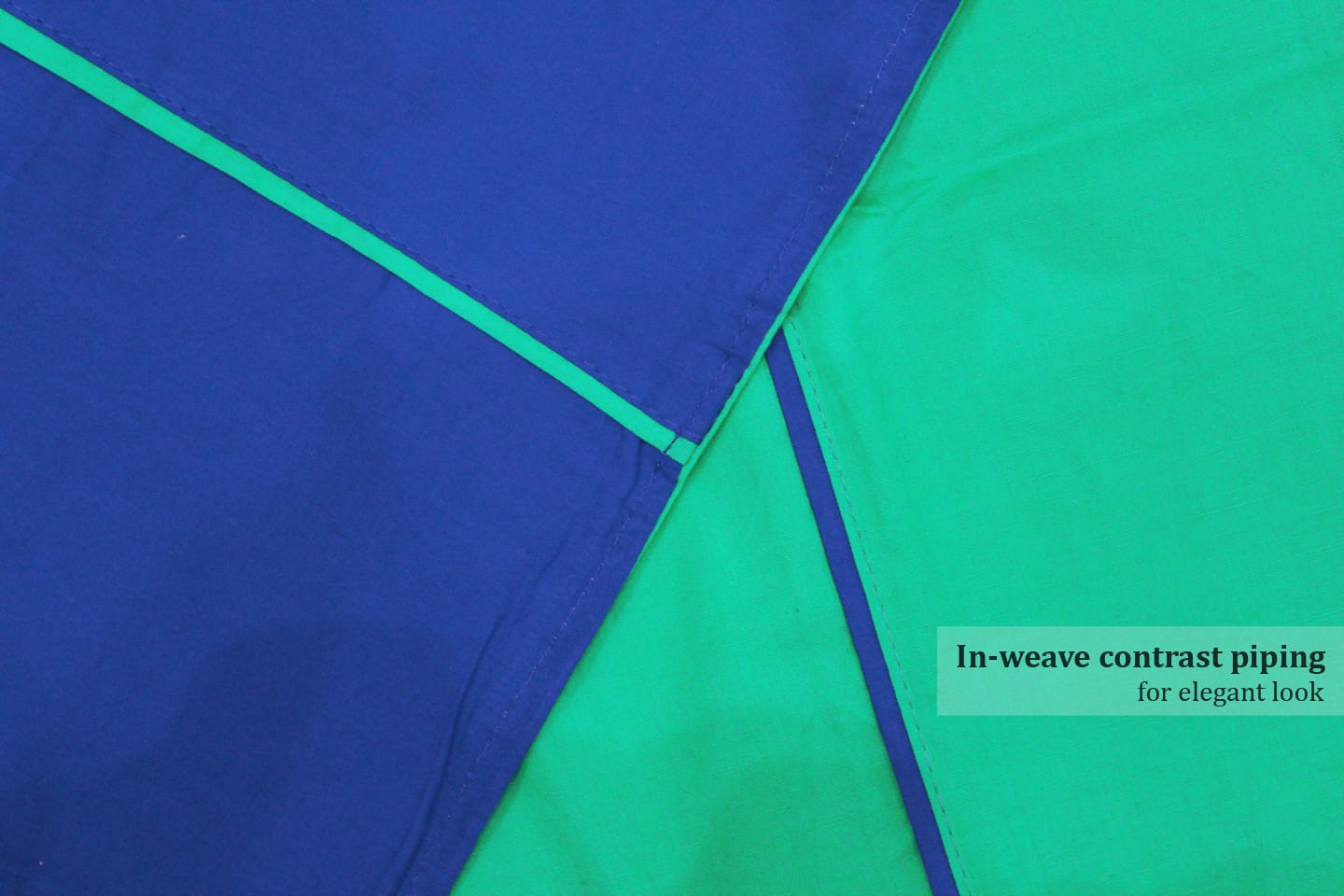 Soft Plain 210 Mercerised Cotton Duvet Cover In Marine Blue & Aqua Green Online At Best Prices