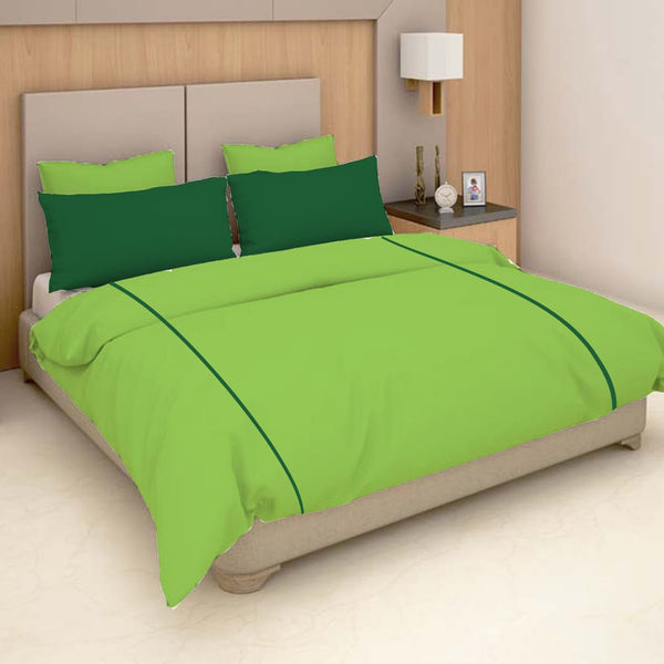 Soft Plain 210 TC Cotton Designer Bedsheet In Fluorescent Green At Best Prices 