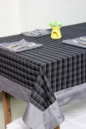 Prism Black Printed Cotton Check Table Cover(1 Pc) online in India