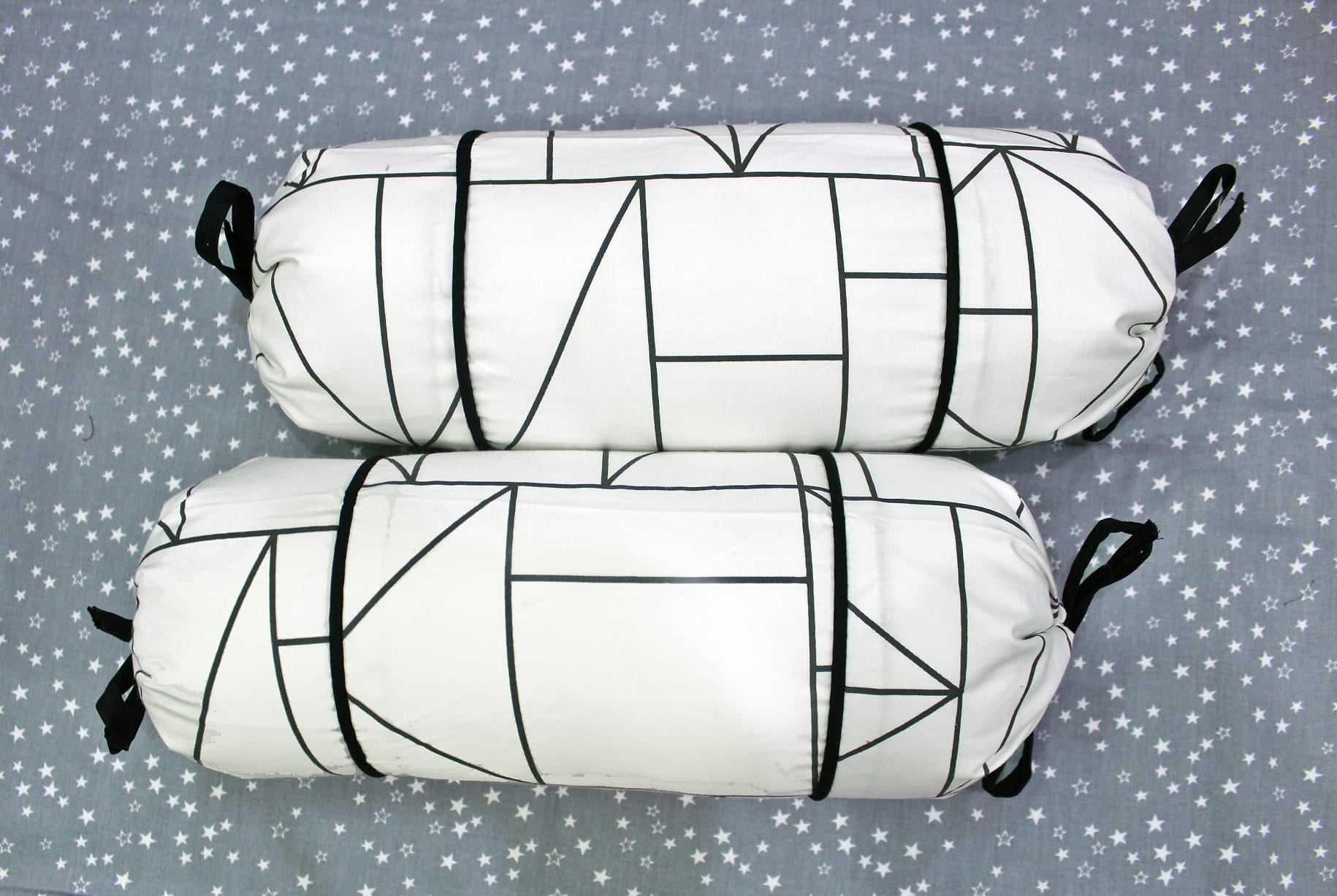 MELANGE 100% Cotton Baby Bolster Cover (with Bolster Insert), White