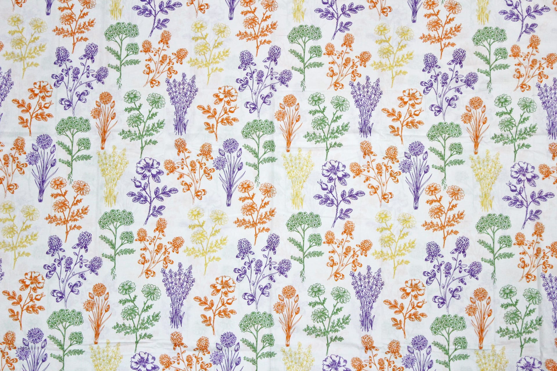 Printed Floral Cotton 250 TC Duvet Cover - Orange