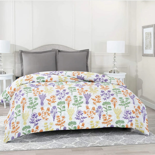 Comfy 250 TC Orange Floral Print Cotton Duvet Cover online in India