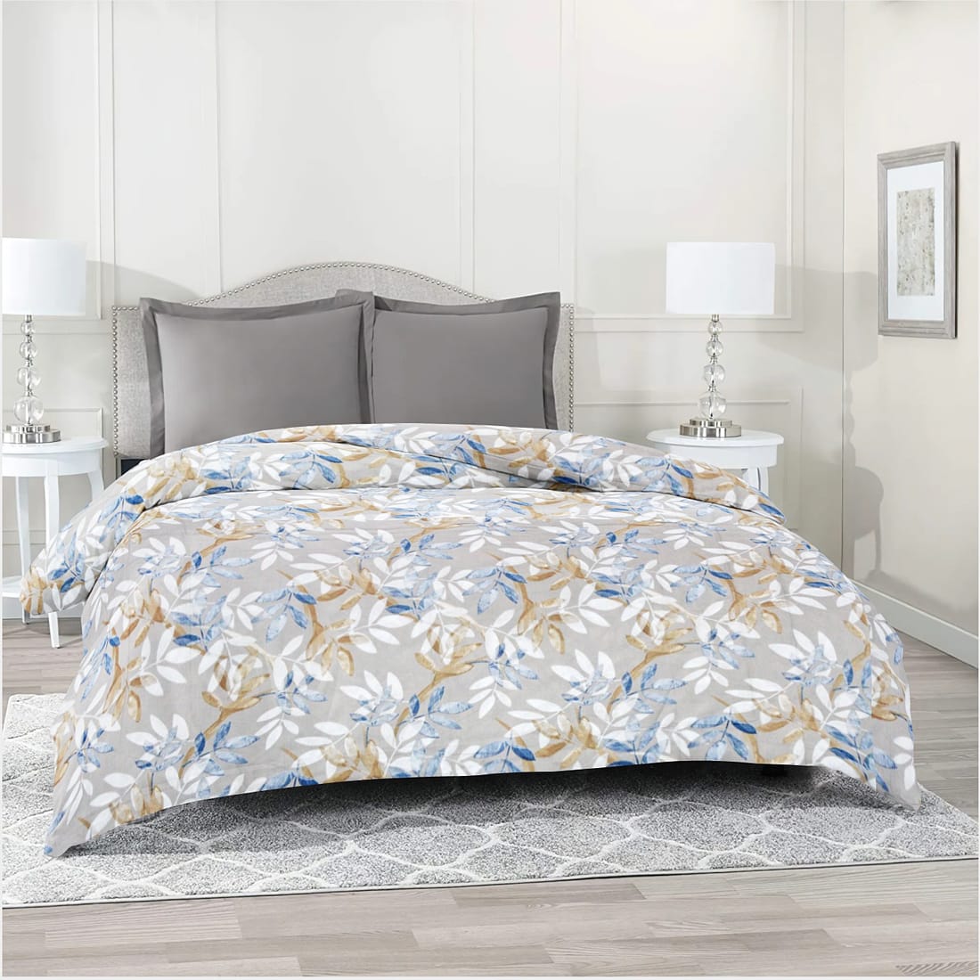 Comfy 250 TC Blue Floral Print Cotton Duvet Cover online in India