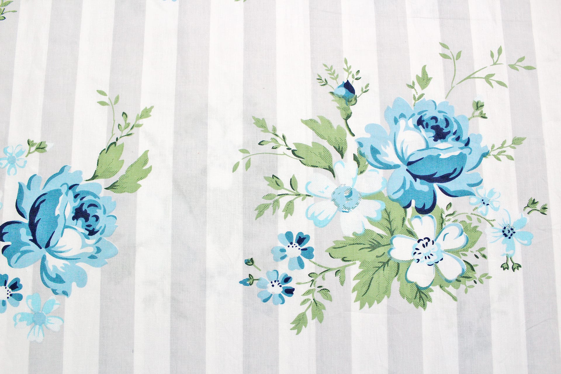 Printed Floral Cotton 250 TC Duvet Cover - Blue
