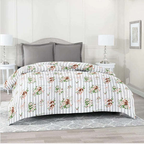 Comfy 250 TC Brown Floral Print Cotton Duvet Cover online in India