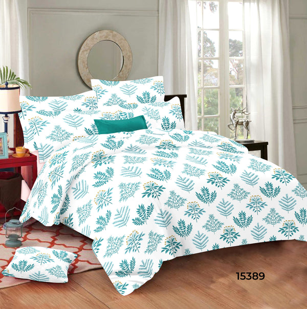Comfy 250 TC Aqua Leaf Print Cotton Duvet Cover online in India