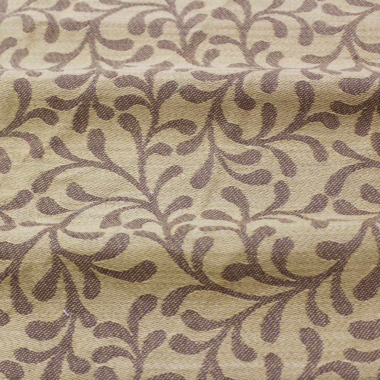 Alpha Brown Woven Cotton Floral Table Cover(1 Pc) online in India