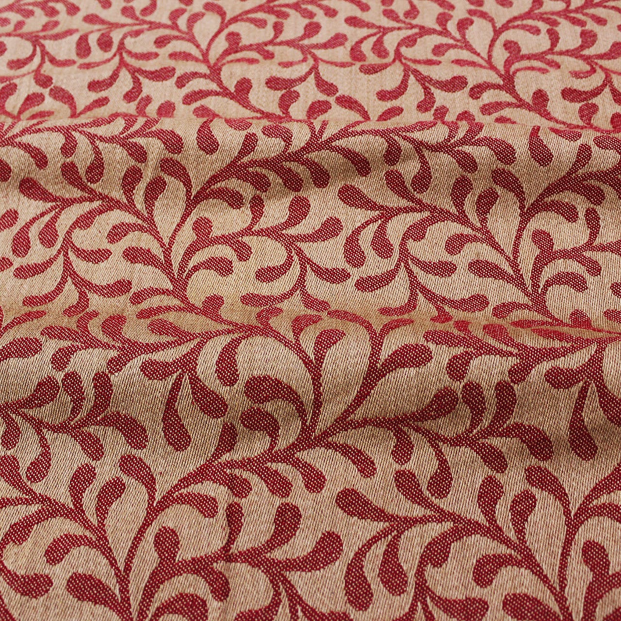 Alpha Maroon Woven Cotton Floral Table Cover(1 Pc) online in India
