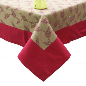 Alpha Brown Woven Cotton Floral Table Cover(1 Pc) online in India