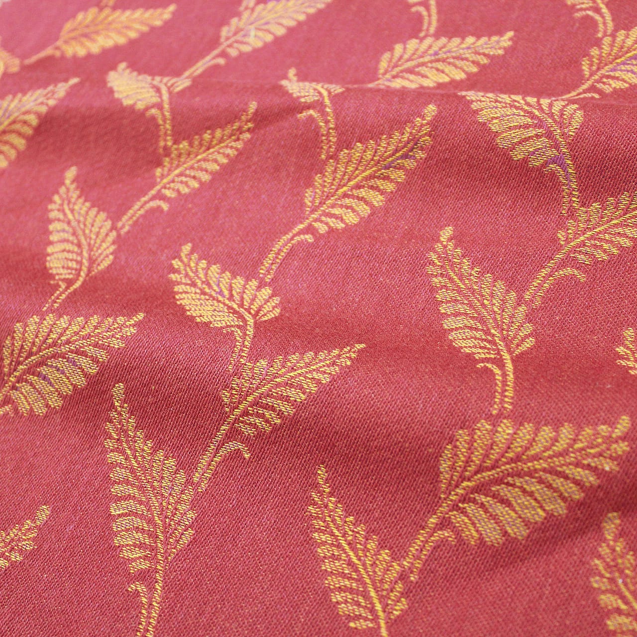 Alpha Maroon Woven Cotton Floral Table Cover(1 Pc) online in India