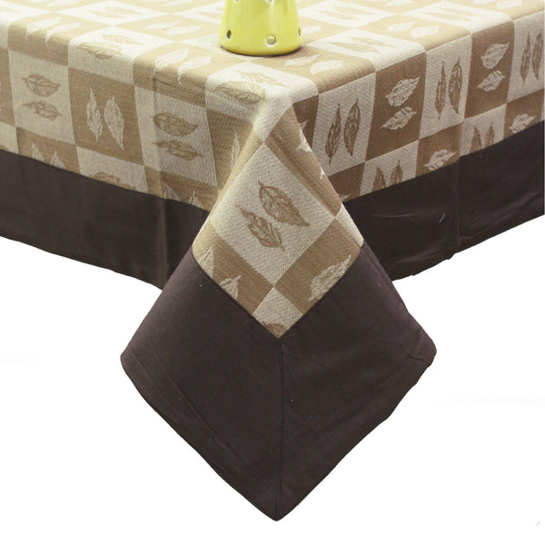 ALPHA Woven Cotton Floral 1 Pc Table Cover - Brown