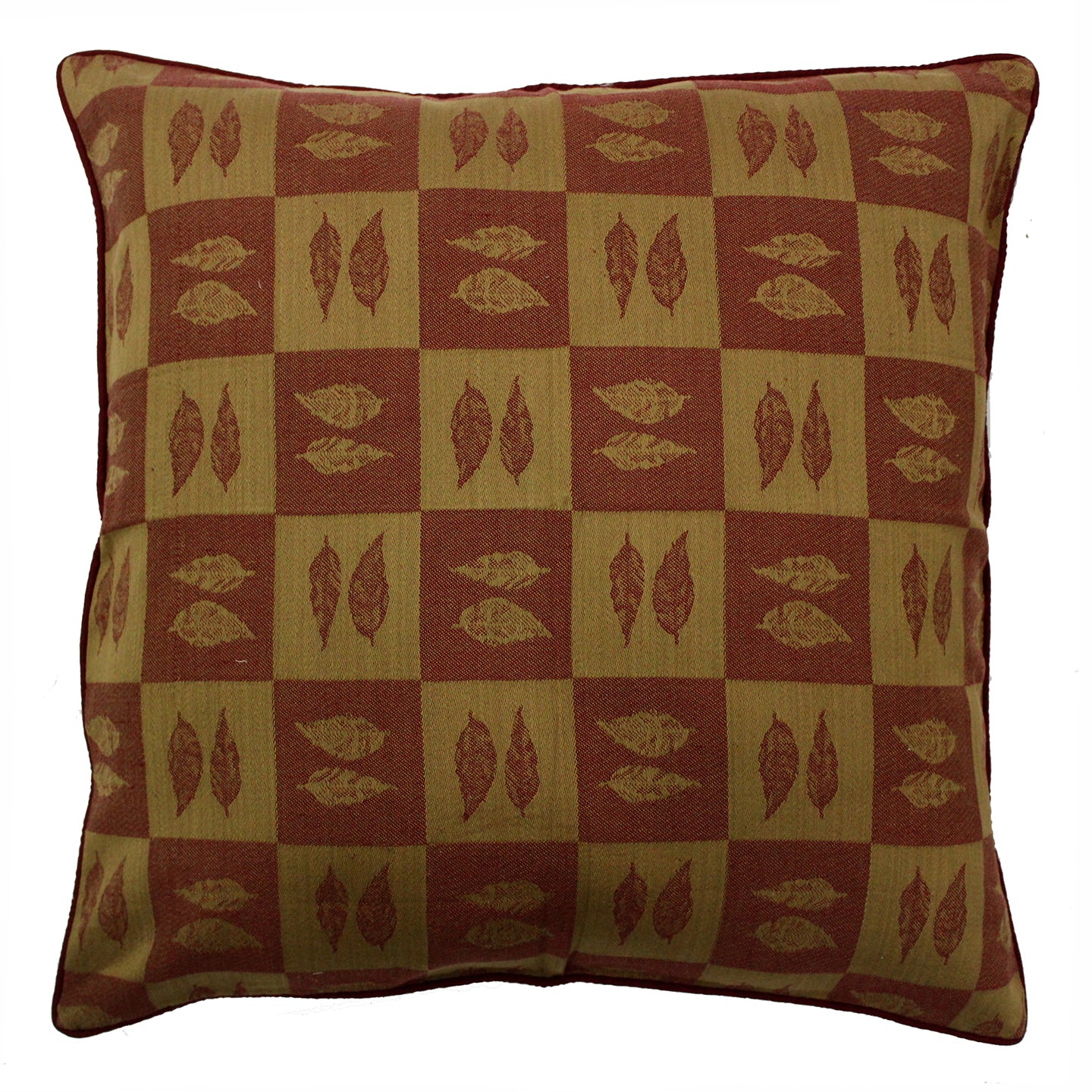 Soft Woven floral Cotton Cushion Cover Set in Maroon online (2Pcs)