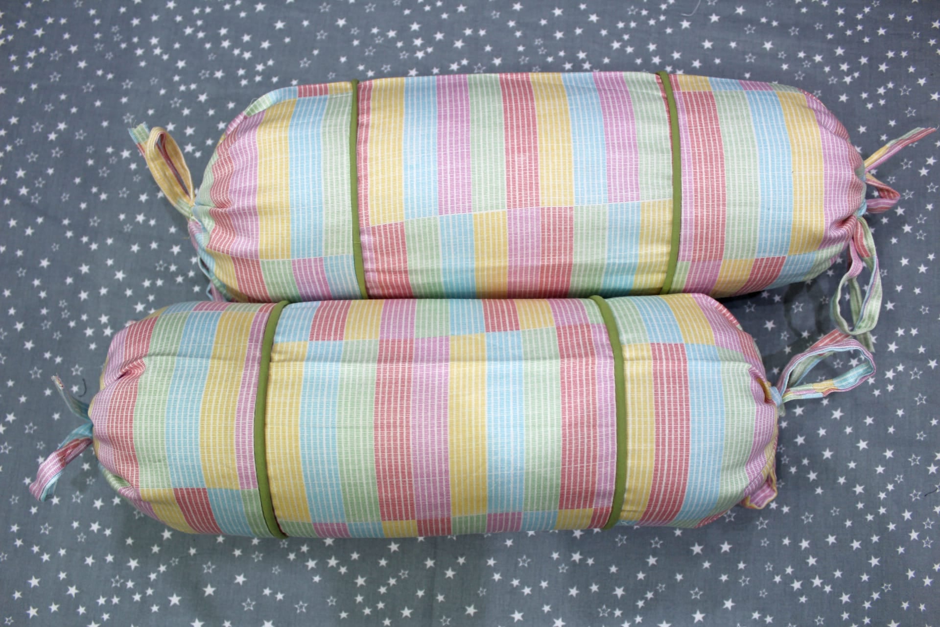 MELANGE 100% Cotton Baby Bolster Cover (with Bolster Insert), Multicolor