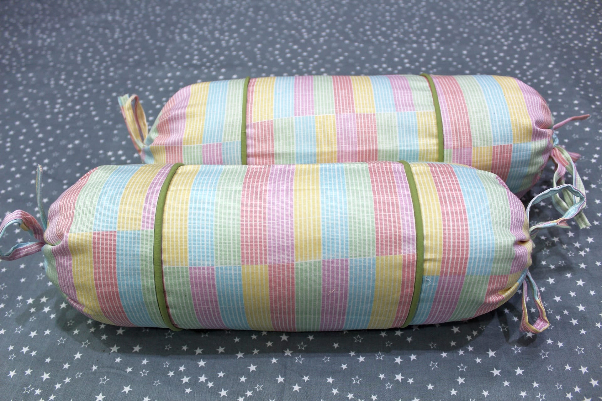 MELANGE 100% Cotton Baby Bolster Cover (with Bolster Insert), Multicolor
