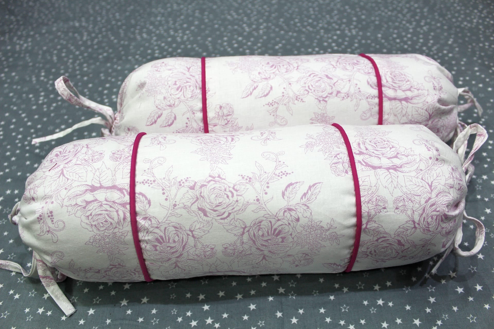 MELANGE 100% Cotton Baby Bolster Cover (with Bolster Insert), Pink