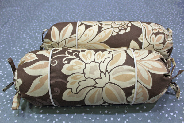 MELANGE 100% Cotton Baby Bolster Cover (with Bolster Insert), Brown