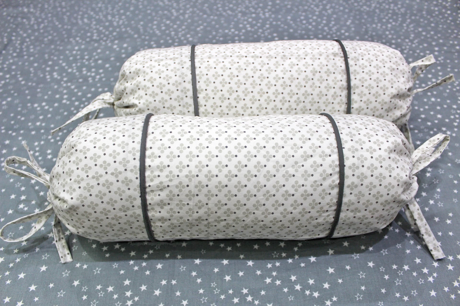 MELANGE 100% Cotton Baby Bolster Cover (with Bolster Insert), White