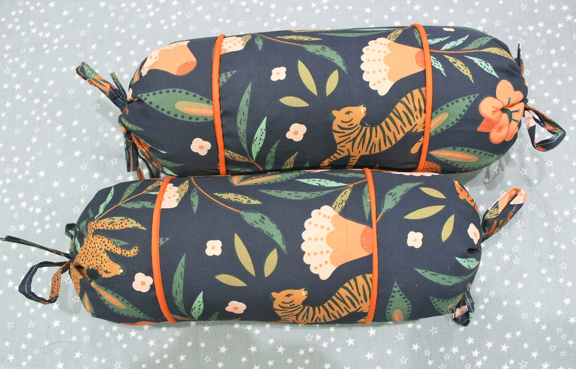 MELANGE 100% Cotton Baby Bolster Cover (with Bolster Insert), Multicolor
