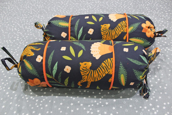 MELANGE 100% Cotton Baby Bolster Cover (with Bolster Insert), Multicolor