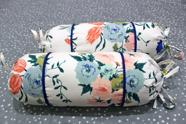 MELANGE 100% Cotton Baby Bolster Cover (with Bolster Insert), Multicolor